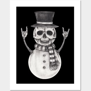 Snowman skeleton. Posters and Art